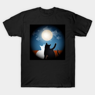 dreaming cats on a roof T-Shirt